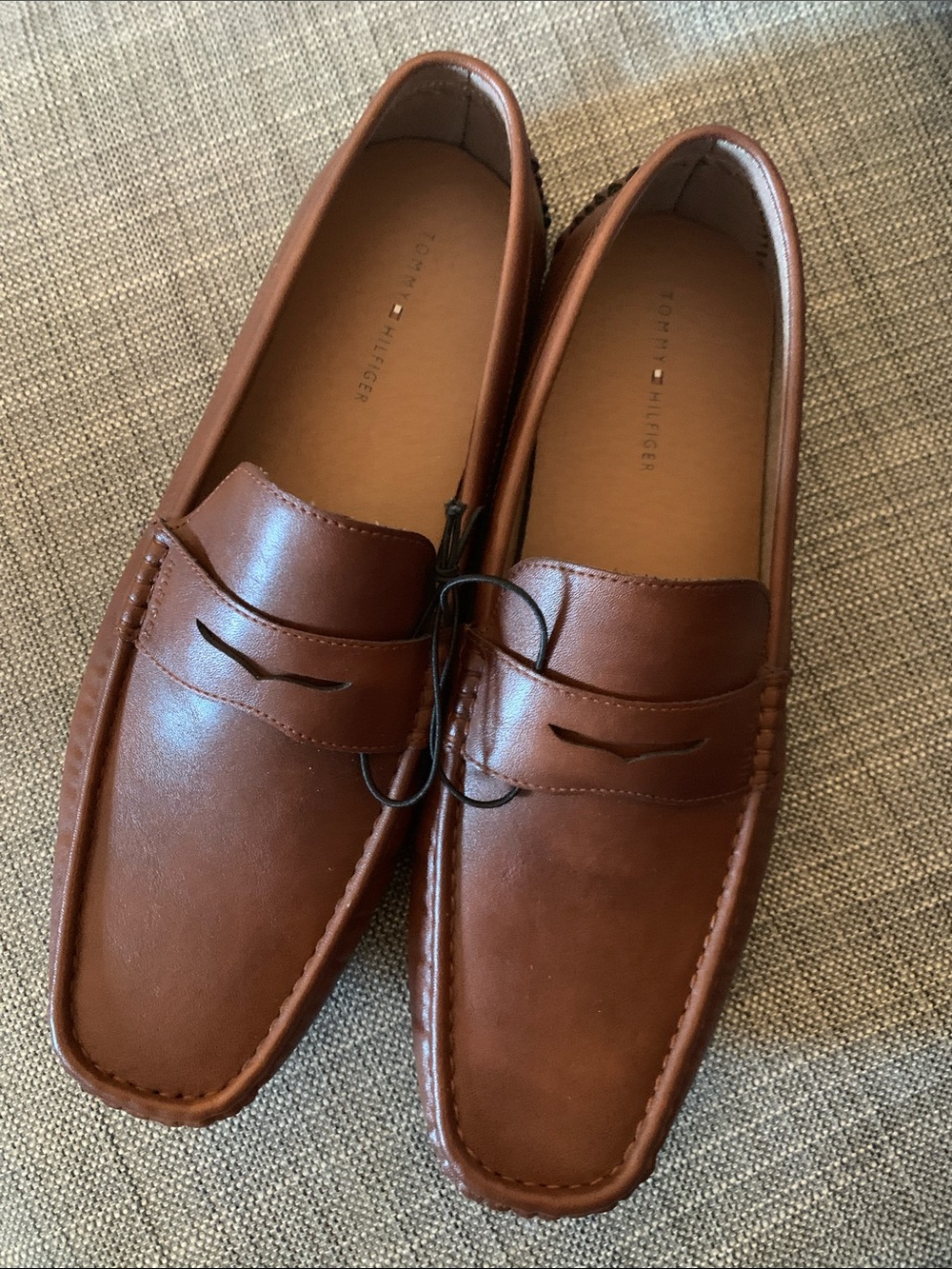 Tommy Hilfiger Men’s Sz 12 Amile New Cognac Tan Leather Penny Loafer Drivers